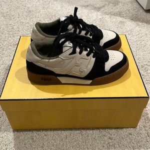 Fendi Black White Brown Low-Top Sneakers